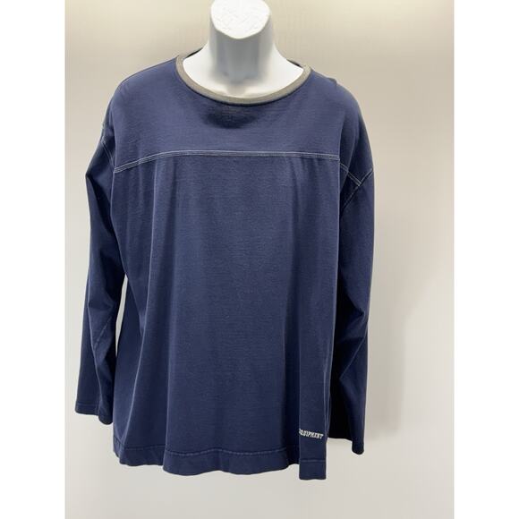 Vintage BUM Equipment Sweatshirt Men’s Navy Blue Pullover Gray Band Crewneck XXL - Picture 1 of 7